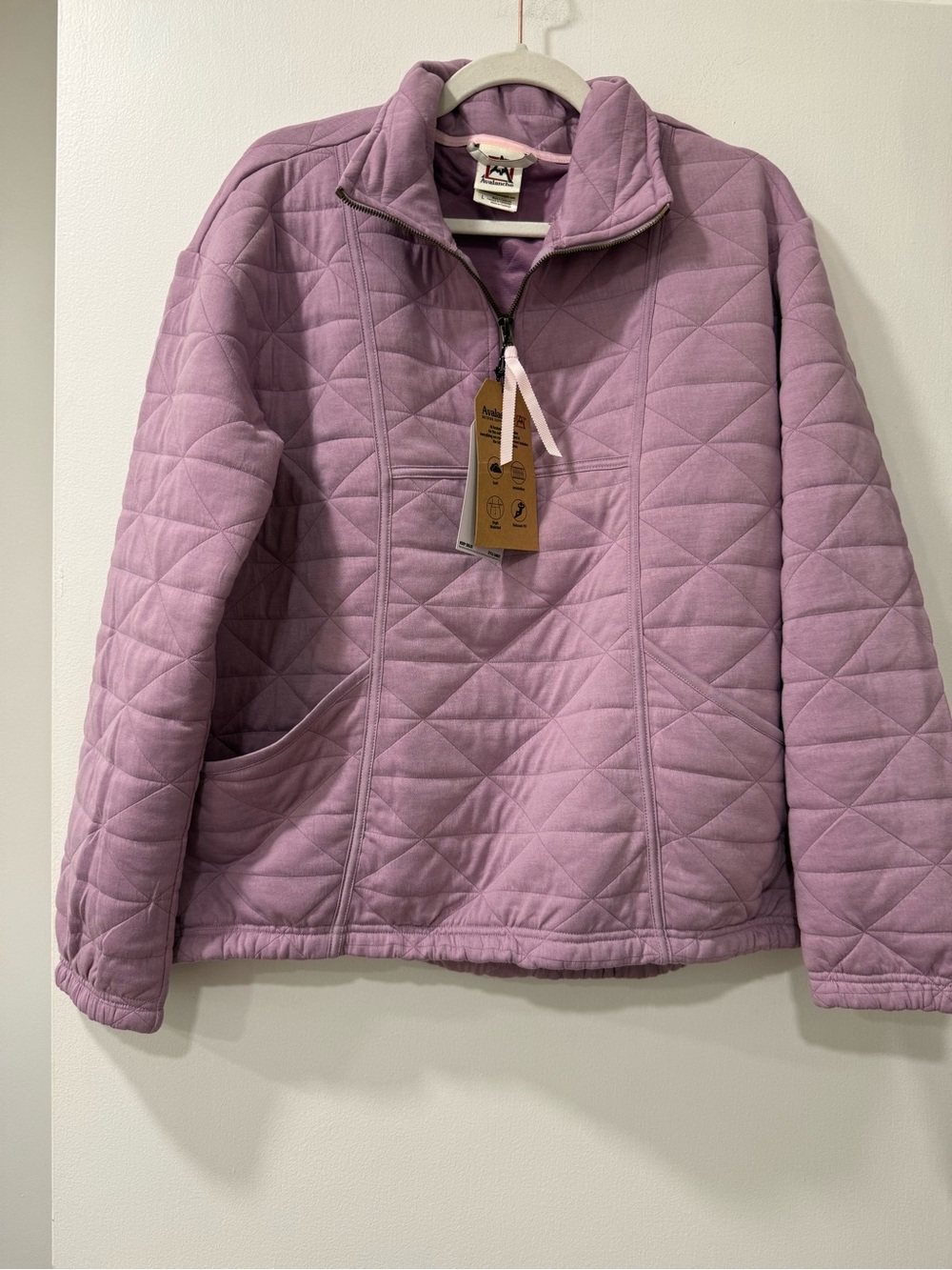 Avalanche Quilted Half-Zip Puffer Jacket in Lilac